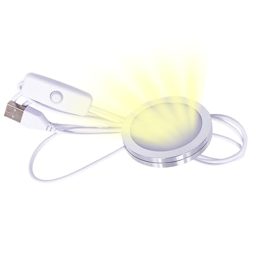 LED-Strahler – LED-Licht-Puck | montiertes LED-Licht | USB 5 V Kleiderschrank | Ed USB-Stimmung mit Aluminiumgehäuse | 60 mm runder Schrank für Wohnmobil | LED-Puck von Generisch