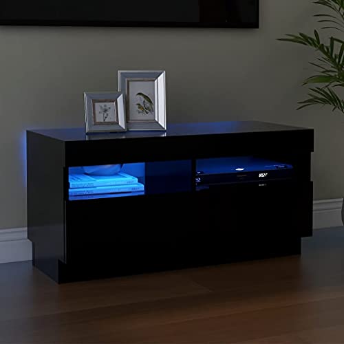 LED-TV-Ständer – Modernes, minimalistisches Unterhaltungszentrum mit Sideboard-Schrank, Hochglanz-Einheit für Wohn- oder Schlafzimmer-Dekor, passend für 40-Zoll-Fernseher von Generisch
