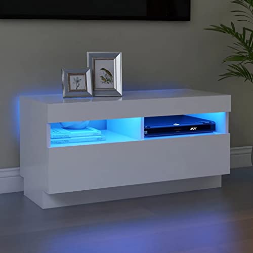 LED-TV-Ständer – Modernes, minimalistisches Unterhaltungszentrum mit Sideboard-Schrank, Hochglanz-Einheit für Wohn- oder Schlafzimmer-Dekor, passend für 40-Zoll-Fernseher von Generisch