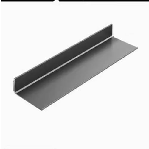 LED-Wandregal, Aluminiumlegierung, leuchtendes Aufbewahrungsregal, L-förmiges Bücherregal mit Lichtern, stilvolle Metall-Trennwand, Grau, 90 cm x 20 cm x 7,5 cm LED-Wandregal, Aluminiumlegierung, leuchtendes Aufbewahrungsregal, L-förmiges Bücherregal mit Lichtern, stilvolle Metall-Trennwand, Grau, 90 cm x 20 cm x 7,5 cm von Generisch
