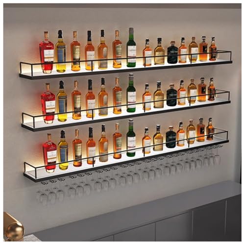 LED-Wandregal für Likör, zum Aufhängen, für stilvolle Hausbar und Esszimmer, 3 Stück LED-Wandregal für Likör, zum Aufhängen, für stilvolle Hausbar und Esszimmer, 3 Stück von Generisch