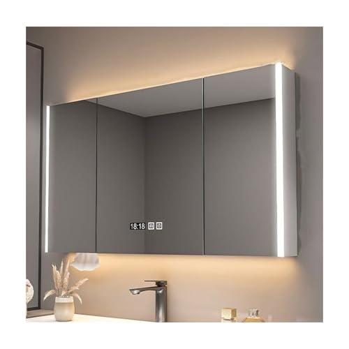 LED Wandschrank Badschrank mit Spiegel 100cm Dimmbar Beleuchtung Elegant Weiß Modern Interior Decor Essential LED Wandschrank Badschrank mit Spiegel 100cm Dimmbar Beleuchtung Elegant Weiß Modern Interior Decor Essential von Generisch