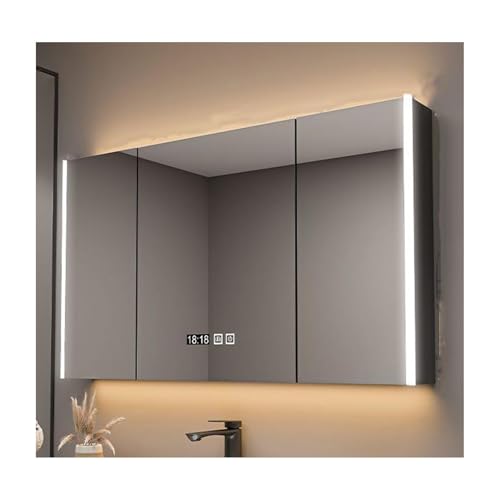 LED Wandschrank Badschrank mit dimmbarer Beleuchtung - 110 cm grau Abstellschrank - elegante Wandaufbewahrungslösung für moderne Badezimmer LED Wandschrank Badschrank mit dimmbarer Beleuchtung - 110 cm grau Abstellschrank - elegante Wandaufbewahrungslösung für moderne Badezimmer von Generisch