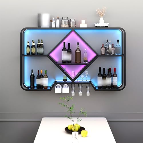 LED-Weinflaschenhalter zur Wandmontage, industrielles Weinregal für Zuhause, Bar, Küche und Esszimmer, stilvolles Weinregal, perfekt als Dekoration und platzsparend LED-Weinflaschenhalter zur Wandmontage, industrielles Weinregal für Zuhause, Bar, Küche und Esszimmer, stilvolles Weinregal, perfekt als Dekoration und platzsparend von Generisch