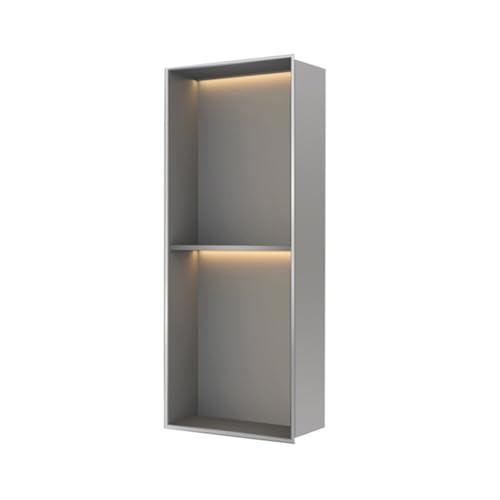 LED-beleuchtete Edelstahl-Dusche, wasserdichter Einbau-Caddy, stilvolles Duschregal für Badezimmer-Aufbewahrung (grau, 70 x 28 x 12,5 cm) von Generisch