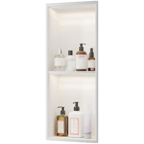 LED beleuchtete Edelstahl Duschwand Nische - Modernes Design für Bad & Küche Aufbewahrung Keine Fliesen erforderlich von Generisch