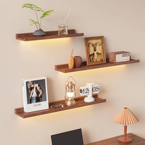 LED-beleuchtete schwebende Wandregale für stilvolle Wohnkultur, perfekt zum Präsentieren von Büchern, Fotos und Dekorationsartikeln LED-beleuchtete schwebende Wandregale für stilvolle Wohnkultur, perfekt zum Präsentieren von Büchern, Fotos und Dekorationsartikeln von Generisch