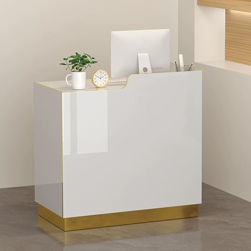 LED-beleuchteter Empfangstisch für Büro und Lobby, platzsparender Rezeptionstisch mit abschließbarer Schublade, ideal für kleine Räume von Generisch