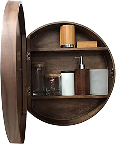 LED beleuchteter runder Badezimmerspiegel Wandmontiertes Holzdesign Smart Touch Schalter Komplett Montiert Braun 70cm Stilvolle Funktionale Wohnkultur LED beleuchteter runder Badezimmerspiegel Wandmontiertes Holzdesign Smart Touch Schalter Komplett Montiert Braun 70cm Stilvolle Funktionale Wohnkultur von Generisch