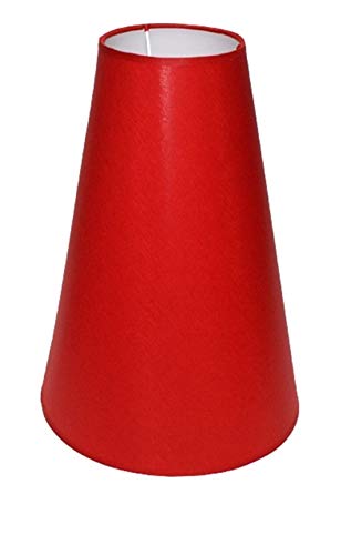 Lampenschirm 250x120x400 mm Durchmesser unten x Durchmesser oben x Höhe | Kegel | Baumwolle Rot | Für E27-Lampenfassung (groß) | Lampenschirm 25 x 12 x 40 cm von Generisch