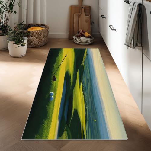 Lang rutschfest Flur Läufer Teppich 40 x 120 cm, Waschbar Wiese Sport Golf Korridor TeppichLäufer für Flur Natur Schlafzimmer Wohnzimmer Teppichmatte Dauerhaft Küchenteppich Lang rutschfest Flur Läufer Teppich 40 x 120 cm, Waschbar Wiese Sport Golf Korridor TeppichLäufer für Flur Natur Schlafzimmer Wohnzimmer Teppichmatte Dauerhaft Küchenteppich von Generisch