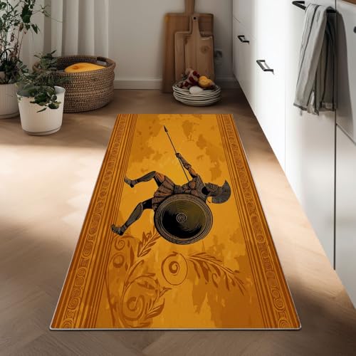 Langer Teppich Läufer Flur rutschfest 50 x 140 cm, Flurteppich Läufer Lang Soldat Schild Blumen Flurläufer - Traditioneller Tribal Stil Küchenteppich Waschbar Teppichläufer für Flur Wohnzimmer Küche Langer Teppich Läufer Flur rutschfest 50 x 140 cm, Flurteppich Läufer Lang Soldat Schild Blumen Flurläufer - Traditioneller Tribal Stil Küchenteppich Waschbar Teppichläufer für Flur Wohnzimmer Küche von Generisch