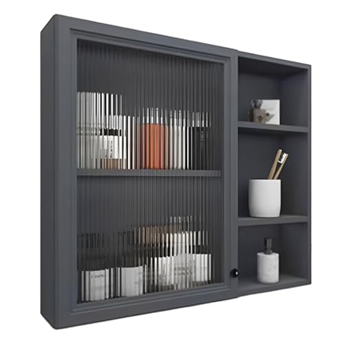 Langer Wandschrank mit abgerundeten Griffen, perfekt für Wohnzimmer, Arbeitszimmer, Badezimmer – einfache Installation mit vorgebohrten Löchern (D, 80 x 15 x 69 cm) von Generisch