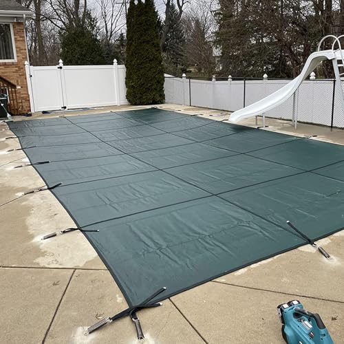 Langlebige Inground Pool Sicherheitsabdeckung mit Messingankern und Federn, abriebfest für Herbst- und Winterschutz Langlebige Inground Pool Sicherheitsabdeckung mit Messingankern und Federn, abriebfest für Herbst- und Winterschutz von Generisch