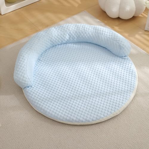Lapcatz kühlendes Katzenbett für Katzen, wärmeabsorbierendes Eisseidengewebe, maschinenwaschbar, wasserdichtes und atmungsaktives Design, um Überhitzung für Haustiere zu verhindern (Blau, 90 cm) von Generisch