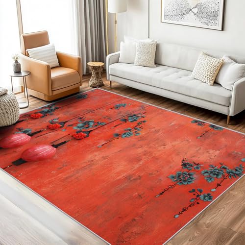 Laterne Teppich Wohnzimmer 160x220 Waschbar Mit Muster Chinesischer Rot Teppiche Gegend Schlafzimmer Deko & Wohnaccessoires, Kurzflor Teppich Weich rutschfest Bettvorleger, FD3171 Laterne Teppich Wohnzimmer 160x220 Waschbar Mit Muster Chinesischer Rot Teppiche Gegend Schlafzimmer Deko & Wohnaccessoires, Kurzflor Teppich Weich rutschfest Bettvorleger, FD3171 von Generisch