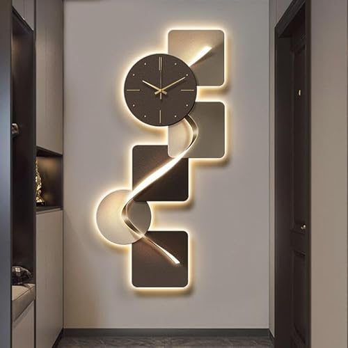 Lautlose große Wanduhr, modernes LED-geometrisches Design, nicht tickende 100 cm Zeitmesser, perfekte Wohnzimmer-Dekoration, stilvolles Wohnambienten-Stück Lautlose große Wanduhr, modernes LED-geometrisches Design, nicht tickende 100 cm Zeitmesser, perfekte Wohnzimmer-Dekoration, stilvolles Wohnambienten-Stück von Generisch