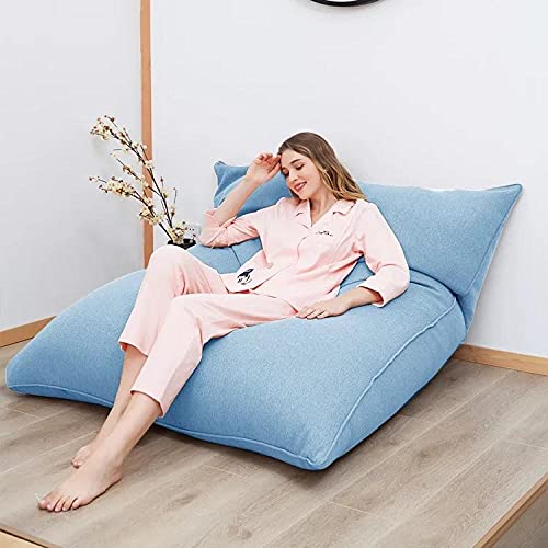 Lazy Sitzsack, Sofa, Stuhl, abnehmbarer und waschbarer Stoff, Mehrzweck-Bett & Sofa, faltbares Design in Sonnenscheinblau, 110 x 140 cm (Sofajacke) von Generisch