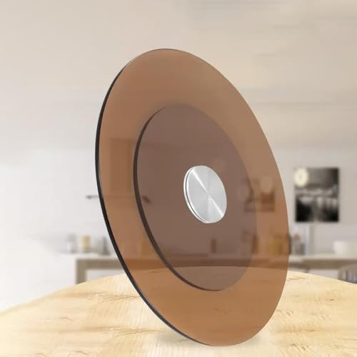 Lazy Susan Drehteller aus gehärtetem Glas, drehbar, Serviertablett für Esstisch, 360° braune Servierplatte, perfekt für Familienfeiern, Bankette und Hochzeiten (Größe: 100 cm Lazy Susan Drehteller aus gehärtetem Glas, drehbar, Serviertablett für Esstisch, 360° braune Servierplatte, perfekt für Familienfeiern, Bankette und Hochzeiten (Größe: 100 cm von Generisch