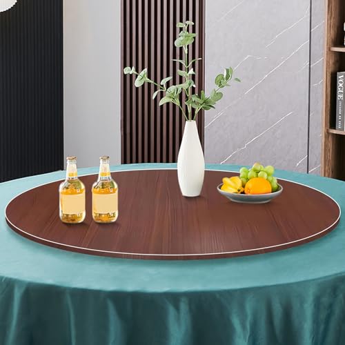Lazy Susan Holz Drehteller 60cm Rund Esstisch Serviertablett 360° Leichtgängige Drehung Keine Installation Erforderlich Schreibtisch Drehteller von Generisch