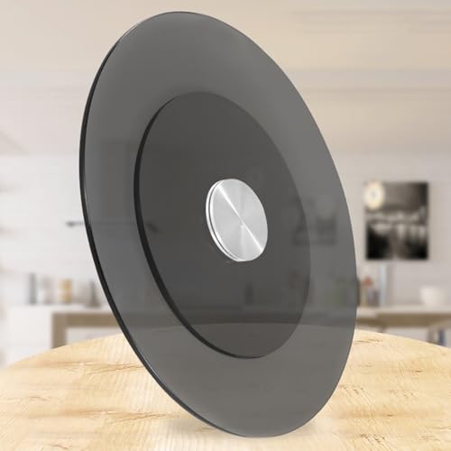 Lazy Susan Servierplatte, robuster Glas-Drehteller, 360° drehbares Tablett, 8 mm dick, großer Essteller zum Teilen von Lebensmitteln, von Generisch