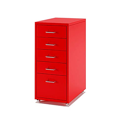 Lebendiger Aktenschrank aus Metall mit 5 Schubladen auf Rollen für moderne Büroaufbewahrung – erhältlich in 6 Farben: Rot, Blau, Grün und mehr – stilvolle und funktionale Lösung von Generisch