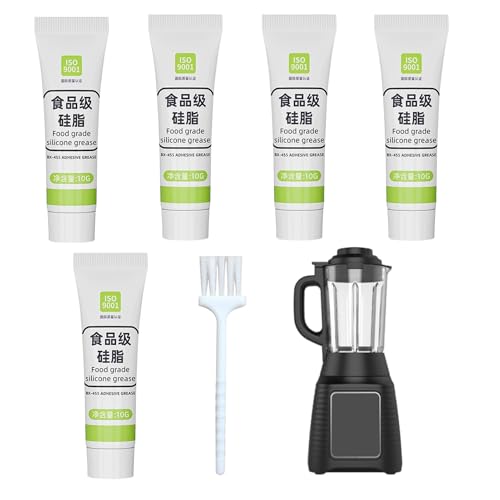 Lebensmittelqualität Silikonfett O -Ring Seal 5 -Pack Mit Bürste - Siliziumfett Für Kaffeemaschine, Eismaschine Und Wasserreiniger - Wasserdichte NSF -Zertifizierte Schmierröhrchen Mit Hoher von Generisch