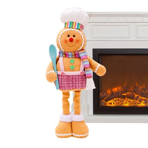 Lebkuchendekoration, Lebkuchenhaus-Dekoration, bezaubernde, waschbare Figur mit einziehbaren Beinen für Fenster, abgestufte Tabletts, Küche, Hof, Klassenzimmer, Tisch, Büro, Zuhause von Generisch