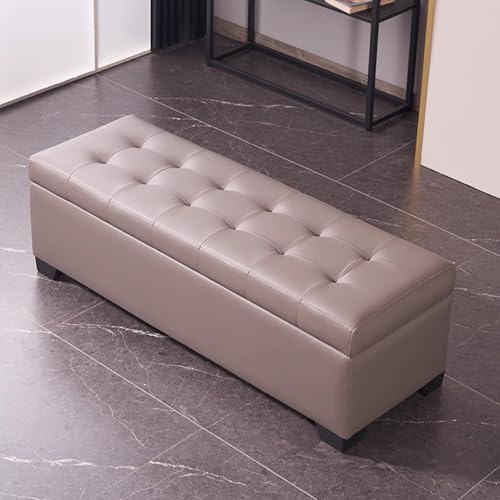 Leder-Aufbewahrungsbank mit gepolstertem Sitz, multifunktionale Schuhbank für den Eingangsbereich, für Schlafzimmer und Haustür Leder-Aufbewahrungsbank mit gepolstertem Sitz, multifunktionale Schuhbank für den Eingangsbereich, für Schlafzimmer und Haustür von Generisch