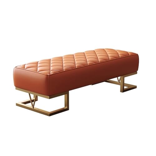 Leder-Bank für Schlafzimmer, stilvolle Bett-Endbank zum Schuhwechsel und Garderobe, langer Sofa-Hocker für Aufbewahrung und Dekoration zu Hause (mittlere Größe) von Generisch