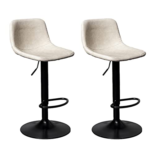 Leder Barhocker 2er Set mit Rückenlehne, 360° drehbar, höhenverstellbare Thekenstühle für Kücheninsel oder Hausbar - Bequeme und stilvolle Sitzgelegenheit Leder Barhocker 2er Set mit Rückenlehne, 360° drehbar, höhenverstellbare Thekenstühle für Kücheninsel oder Hausbar - Bequeme und stilvolle Sitzgelegenheit von Generisch