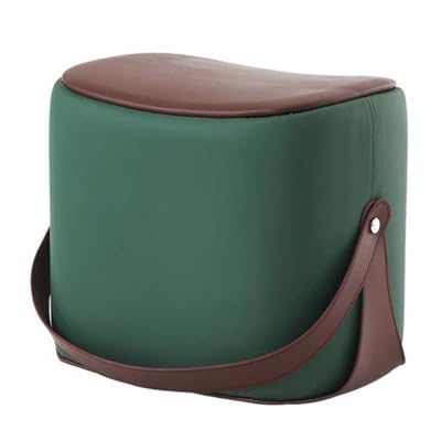 Leder-Fußhocker Ottomane Sattelform Gepolsterter Fußhocker Schuhwechselhocker Fußstütze Fußstütze Hocker Sofa für Couch Stuhl Wohnzimmer Eingang von Generisch