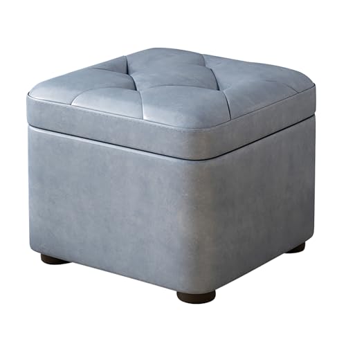 Leder-Fußhocker für Wohnzimmer - Kleine Rechteckige Gepolsterte Fußstütze Ideal für Schminktische unter Schreibtischen und Hochbetten - Stilvoller Pouf Stuhl für Sofa und Waschtisch Verwendung, 32 x von Generisch