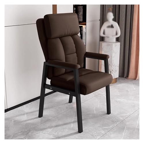 Leder Gästesessel - Mid Century Moderner Hochlehner Loungesessel mit gepolsterten Armlehnen und Metallgestell für bequemes Freizeitsitzen im Wohnzimmer Leder Gästesessel - Mid Century Moderner Hochlehner Loungesessel mit gepolsterten Armlehnen und Metallgestell für bequemes Freizeitsitzen im Wohnzimmer von Generisch