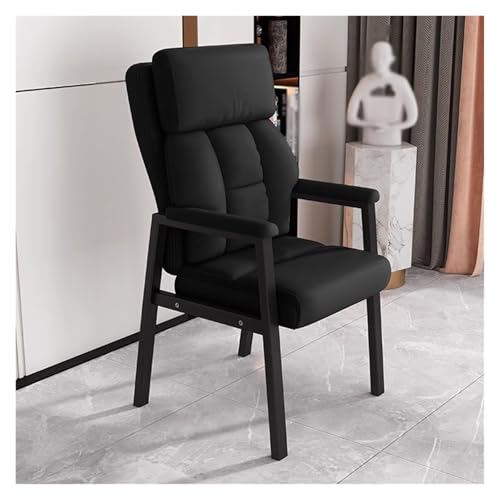Leder Gästesessel - Mid Century Moderner Hochlehner Loungesessel mit gepolsterten Armlehnen und Metallgestell für bequemes Freizeitsitzen im Wohnzimmer Leder Gästesessel - Mid Century Moderner Hochlehner Loungesessel mit gepolsterten Armlehnen und Metallgestell für bequemes Freizeitsitzen im Wohnzimmer von Generisch