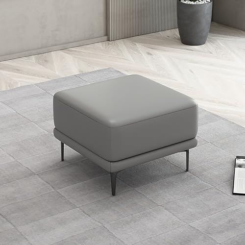 Leder-Pouf, Fußhocker und Ottoman-Fußstütze, vielseitig, gepolstert, übergroßer Sitz für Wohnzimmer, Schlafzimmer oder Eingangsbereich von Generisch
