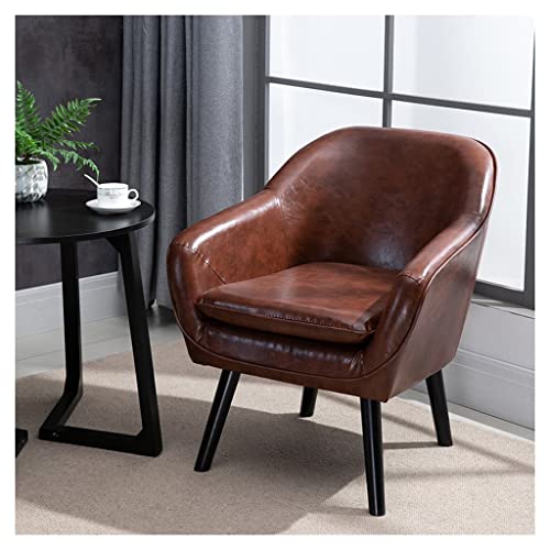 Lederstuhl - Moderner Clubsessel mit massiven Holzbeinen, Mid-Century Wingback Sessel Lederstuhl - Moderner Clubsessel mit massiven Holzbeinen, Mid-Century Wingback Sessel von Generisch