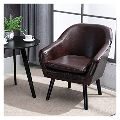 Lederstuhl - Moderner Clubsessel mit massiven Holzbeinen, Mid-Century Wingback Sessel Lederstuhl - Moderner Clubsessel mit massiven Holzbeinen, Mid-Century Wingback Sessel von Generisch