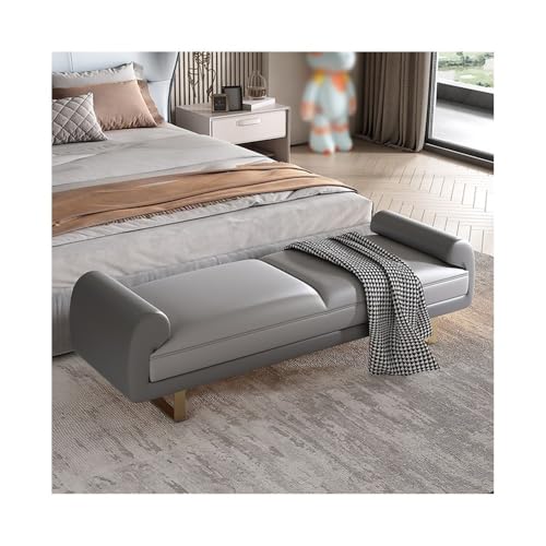 Leichte Luxus-Bank am Ende des Bettes, stilvolle Ottomane für Schlafzimmer und Wohnzimmer, vielseitige Schuhaufbewahrung und lange Sofa-Bank, Dunkelgrau und Hellgrau, ideal für Eingangsbereich und Leichte Luxus-Bank am Ende des Bettes, stilvolle Ottomane für Schlafzimmer und Wohnzimmer, vielseitige Schuhaufbewahrung und lange Sofa-Bank, Dunkelgrau und Hellgrau, ideal für Eingangsbereich und von Generisch