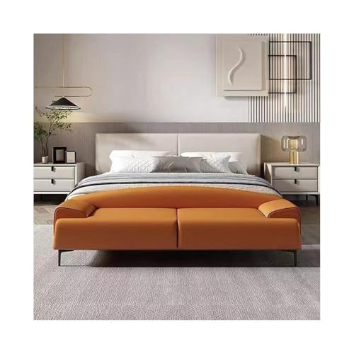 Leichte Luxus-Bett-Endbank – High-End-Schlafzimmersofa mit Rückenlehne, stilvolle orangefarbene Fußbank für Nachttisch, Garderobe & Kleidungsaufbewahrung, elegante lange Sitzlösung Leichte Luxus-Bett-Endbank – High-End-Schlafzimmersofa mit Rückenlehne, stilvolle orangefarbene Fußbank für Nachttisch, Garderobe & Kleidungsaufbewahrung, elegante lange Sitzlösung von Generisch