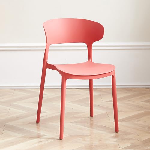 Leichte stapelbare Kunststoffstühle für den Innenbereich, robuste Esszimmerhocker für Veranstaltungen, Hochzeiten und Büro, dicke Rückenlehne, 41,5 x 48 x 77 cm von Generisch