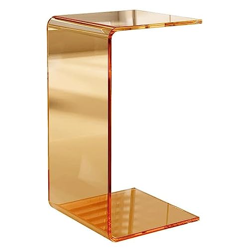 Leichter Beistelltisch aus Acryl, luxuriöser minimalistischer Couchtisch für kleine Räume, transparenter Glas-Ecktisch für Wohnzimmer, moderner Sofa-Beistelltisch von Generisch