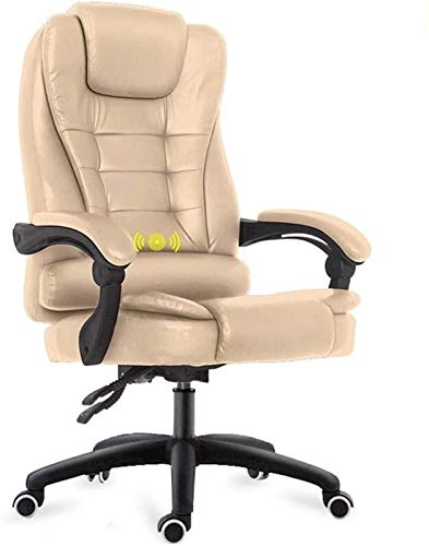 Leichter Bürostuhl, Liegestuhl, Drehstuhl, Nylonfüße, Massage-Fußstütze, Hebe-Sitz, Heimcomputer, Leder-Spielstuhl von Generisch