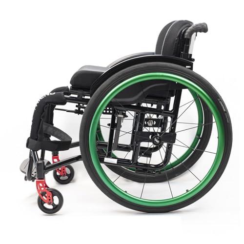 Leichter Rollstuhl aus Aluminiumlegierung, klappbarer Transportstuhl mit Handbremsen und Schnellspanner-Hinterrädern, Mobilitätshilfe für Erwachsene Leichter Rollstuhl aus Aluminiumlegierung, klappbarer Transportstuhl mit Handbremsen und Schnellspanner-Hinterrädern, Mobilitätshilfe für Erwachsene von Generisch
