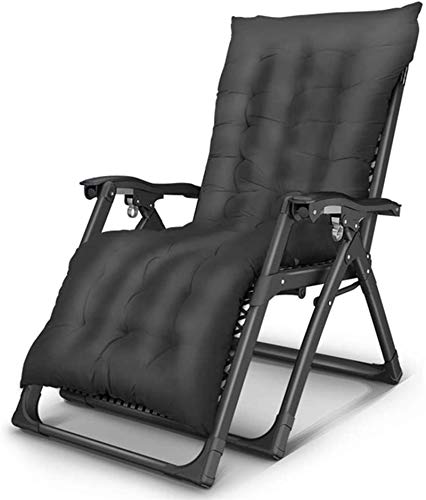 Leichter Zero Gravity Liegestuhl Faltbarer Relaxsessel mit atmungsaktiver Matratze, perfekt für Strand, Terrasse, Garten, Außenbereich (Schwarz) von Generisch