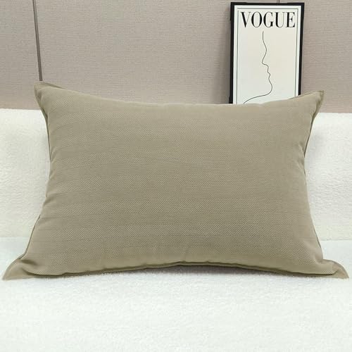 Leichtes, luxuriöses, rechteckiges Plüschkissen, großes Sofakissen mit unsichtbarem Reißverschluss, Rückenlehne, Heimkissen, weich (Größe: 50 x 80 cm, Farbe: Hellgelb) von Generisch