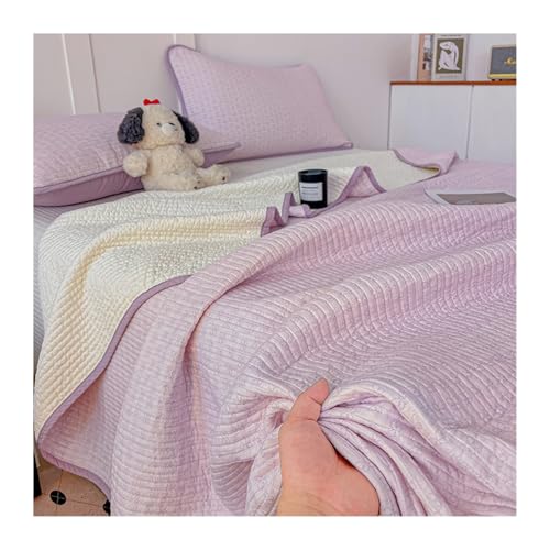 Leichtes Baumwoll-Bettwäsche-Set – weiche Tagesdecke für Doppelbett, Gaze, Decke für alle Jahreszeiten, Doppelbett, Queen-Size-Bett von Generisch