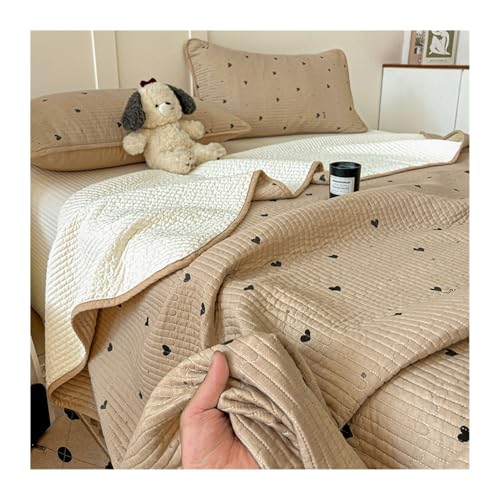 Leichtes Baumwoll-Bettwäsche-Set – weiche Tagesdecke für Doppelbett, Gaze, Decke für alle Jahreszeiten, Doppelbett, Queen-Size-Bett von Generisch