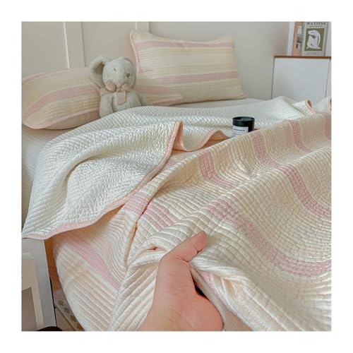 Leichtes Baumwoll-Bettwäsche-Set – weiche Tagesdecke für Doppelbett, Gaze, Decke für alle Jahreszeiten, Doppelbett, Queen-Size-Bett von Generisch