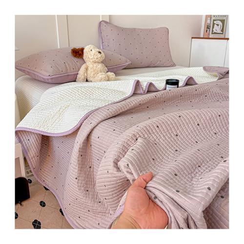 Leichtes Baumwoll-Bettwäsche-Set – weiche Tagesdecke für Doppelbett, Gaze, Decke für alle Jahreszeiten, Doppelbett, Queen-Size-Bett von Generisch